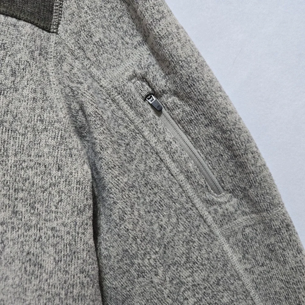 The North Face Size XL Quarter Zip Heather Gray Sweater Fleece Pullover #1309